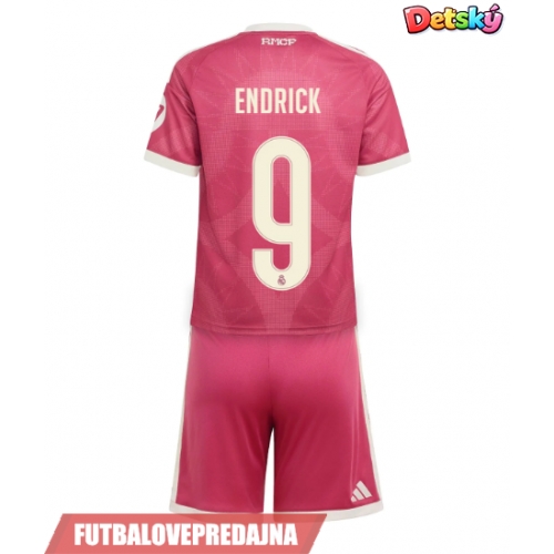 Lacne Dětský Futbalové dres Real Madrid Endrick #9 2026-27 Krátky Rukáv - Tretina (+ trenírky)
